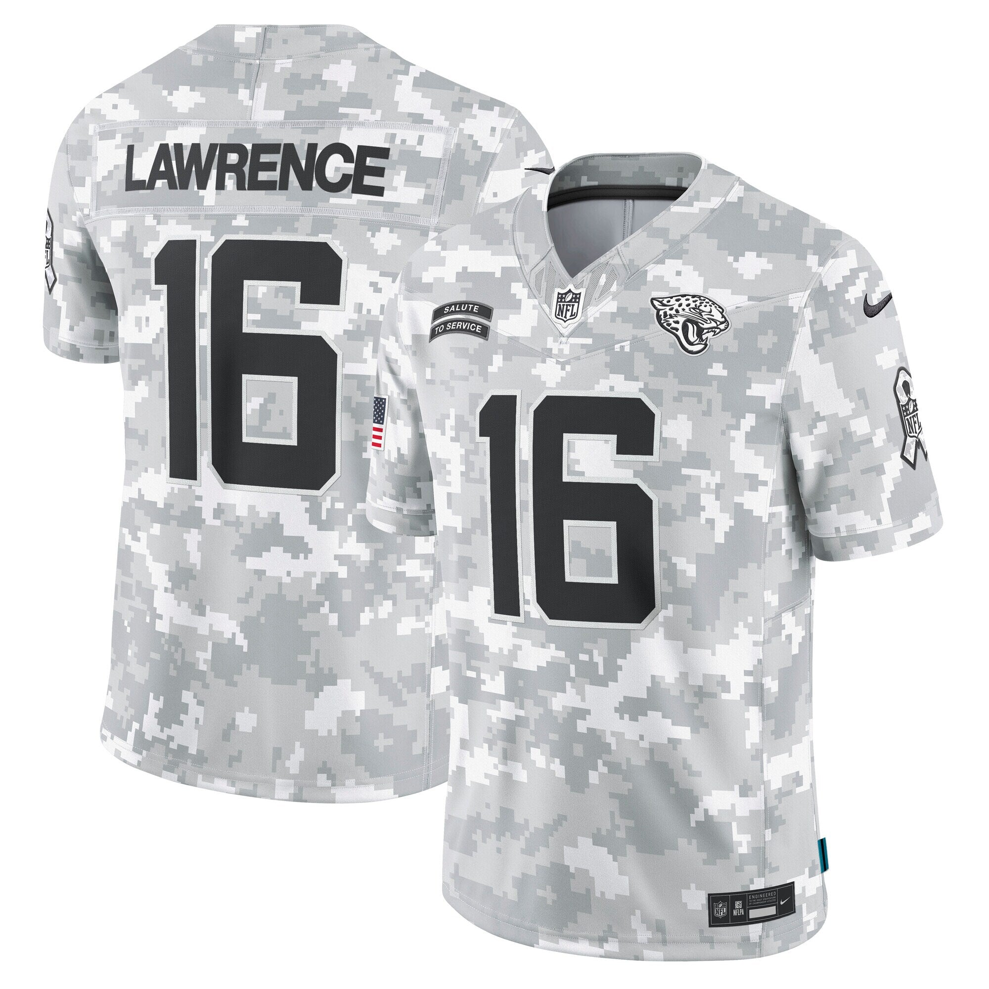 Trevor Lawrence Jacksonville Jaguars Nike 2024 Salute to Service Limited Jersey - Arctic Camo