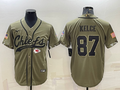 Men's Kansas City Chiefs Travis Kelce #87 Olive 2022 Salute To Service Limited Jersey1 Joint Edition