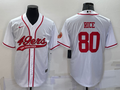 Men's San Francisco 49ers Jerry Rice #80 White Game Jersey1 Joint Edition