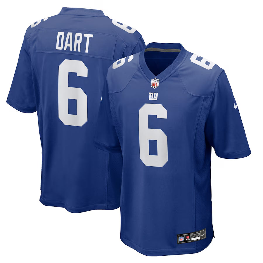 New York Giants Jaxson Dart Nike Royal 2025 NFL Draft First Round Pick Game Jersey