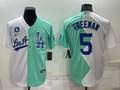 Men's Los Angeles Dodgers Freddie Freeman #5 White/Green Replica Baseball Jersey1