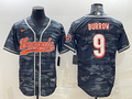 Men's Cincinnati Bengals Joe Burrow #9 Grey Camouflage Fashion Game Jersey1