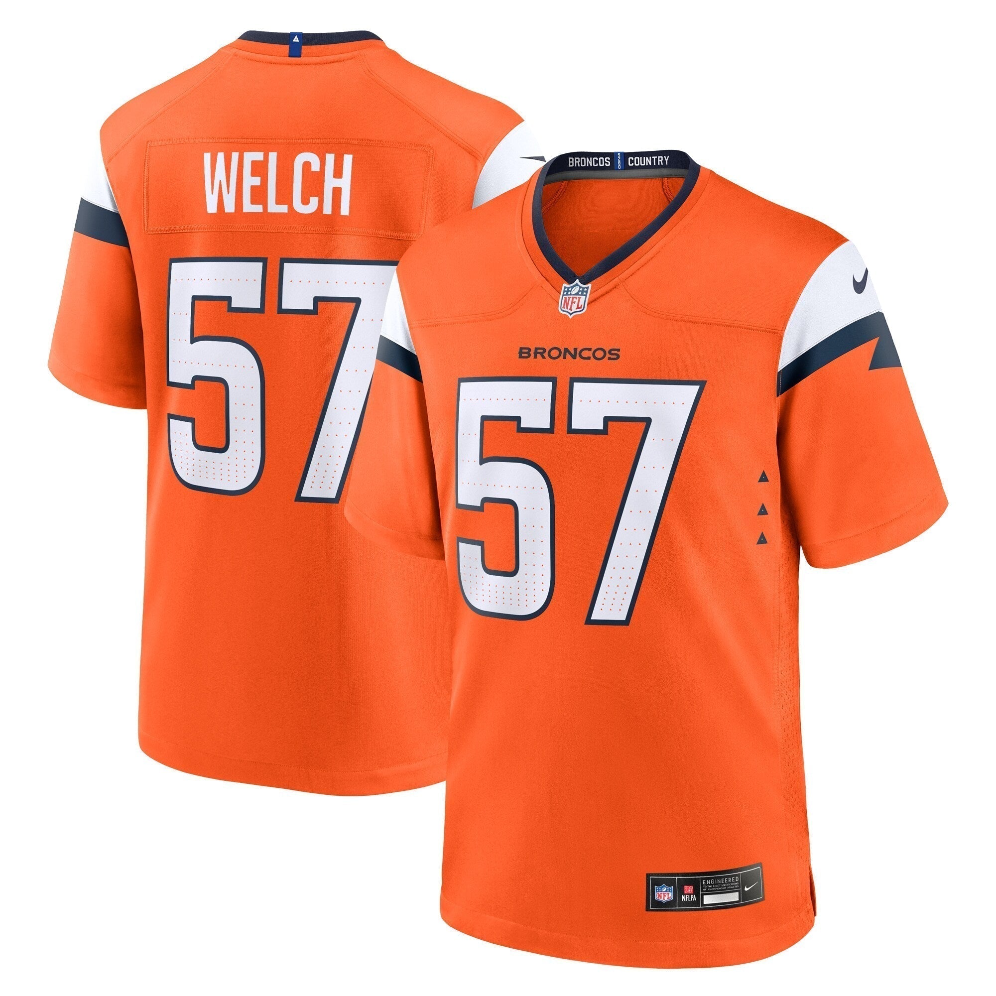 Kristian Welch Denver Broncos Nike Team Game Jersey -  Orange