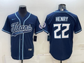 Men's Tennessee Titans Derrick Henry #22 Navy Game Jersey1