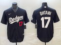 Men's Los Angeles Dodgers Shohei Ohtani #17 Black Replica Game Jersey1