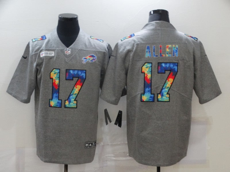 Men's Buffalo Bills Josh Allen #17 Gray Game Player Jersey1