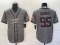 Men's Cleveland Browns Myles Garrett #95 Gray Game Jersey1 Joint Edition