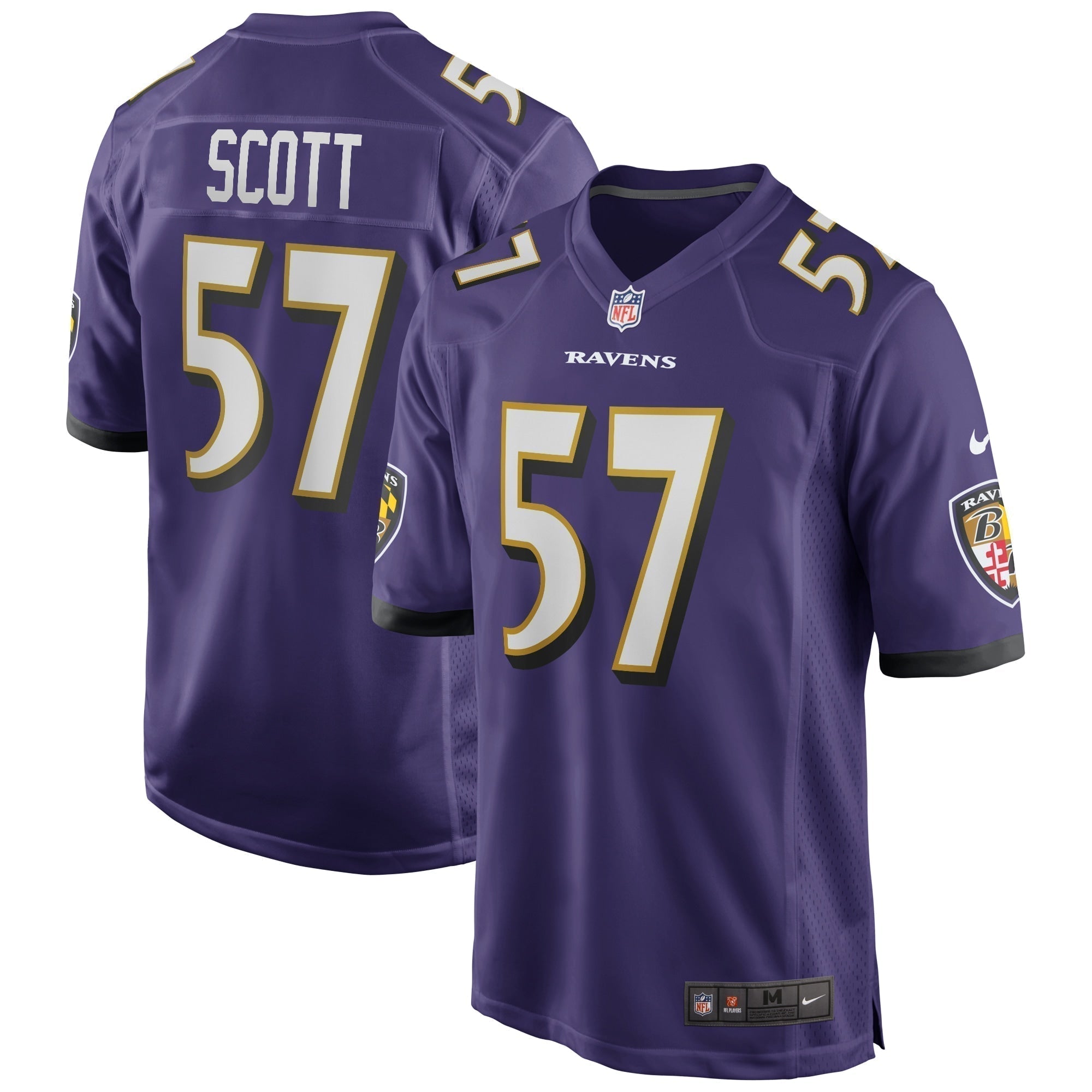 Bart Scott Baltimore Ravens Nike Game Retired   Jersey - Purple