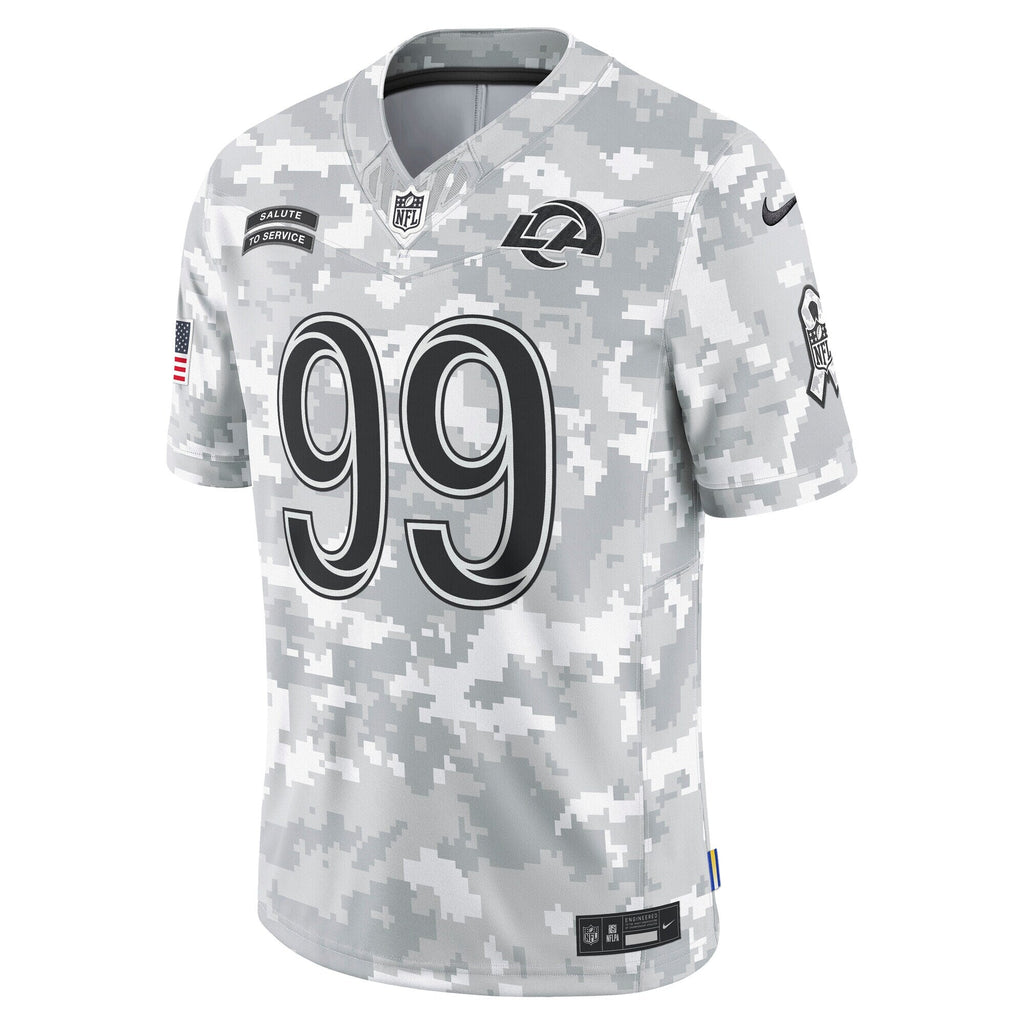 Aaron Donald Los Angeles Rams Nike 2024 Salute to Service Retired   Limited Jersey - Arctic Camo