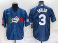 Men's Los Angeles Dodgers Chris Taylor #3 Blue Replica Game Jersey1