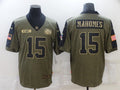 Men's Kansas City Chiefs #15 Patrick Mahomes Brown Player Game Jersey1
