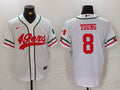 Men's San Francisco 49ers Steve Young #8 White Player Jersey1