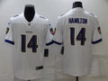 Men's Baltimore Ravens Kyle Hamilton #14 White Game Jersey1