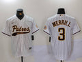 Men's San Diego Padres Jackson Merrill #3 White Alternate Replica Player Jersey1