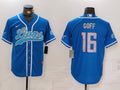 Men's Detroit Lions Jared Goff #16 Blue Player Jersey1