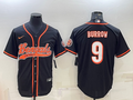 Men's Cincinnati Bengals Joe Burrow #9 Black Fashion Game Jersey1
