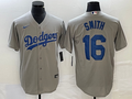 Men's Los Angeles Dodgers Will Smith #16 Gray Replica Player Jersey1