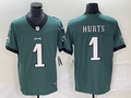 Men's Philadelphia Eagles Jalen Hurts #1 Midnight Green Player Jersey1