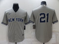 Men's New York Yankees Paul O¡¯Neill #21 Gray Replica Player Name Jersey1