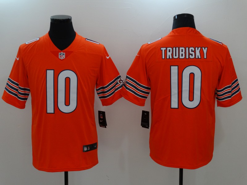 Men's Mitch Trubisky #10 Chicago Bears Season Jersey1 Orange