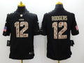 Men's Green Bay Packers #12 Aaron Rodgers Black Team Game Jersey1
