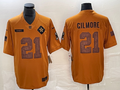 Men's Dallas Cowboys Stephon Gilmore #21 Brown 2023 Salute To Service Retired Player Limited Jersey1