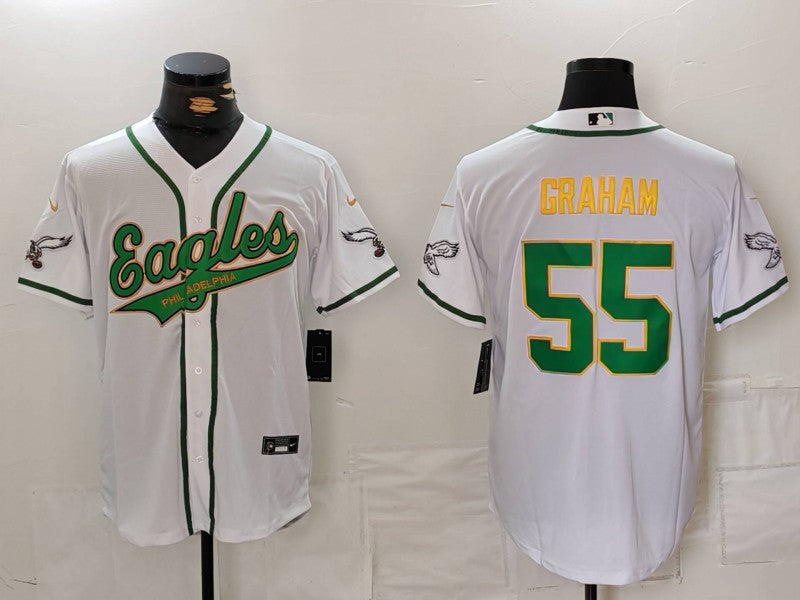 Men's Philadelphia Eagles Brandon Graham #55 White Player Jersey1