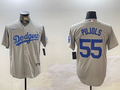 Men's Los Angeles Dodgers Albert Pujols #55 Gray Replica Player Jersey