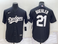 Men's Los Angeles Dodgers Walker Buehler #21 Black Replica Baseball Jersey1
