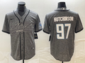 Men's Detroit Lions Aidan Hutchinson #97 Gray Game Jersey1 Joint Edition