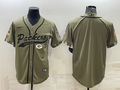 Men's Green Bay Packers Olive 2022 Salute To Service Limited Blank Jersey1