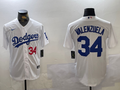 Men's Los Angeles Dodgers Fernando Valenzuela #34 White Replica Player Jersey1