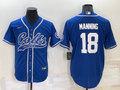 Men's Indianapolis Colts Peyton Manning #18 Royal Game Jersey1 Joint Edition