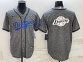 Men's Los Angeles Dodgers Gray Blank Replica Jersey1