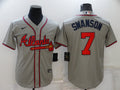 Men's Atlanta Braves Dansby Swanson #7 Gray Replica Player Jersey1