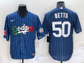 Men's Los Angeles Dodgers Mookie Betts #50 Blue Stitched Baseball Jersey1