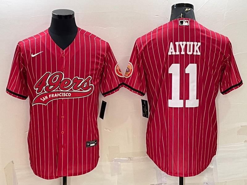 Men's San Francisco 49ers Brandon Aiyuk #11 Red Player Jersey1 Joint Edition