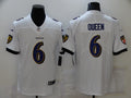 Men's Baltimore Ravens Patrick Queen #6 White Game Jersey1