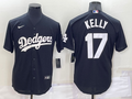 Men's Los Angeles Dodgers Joe Kelly #17 Black Replica Baseball Jersey1