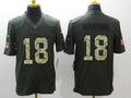 Men's Denver Broncos Peyton Manning #18 Army Green Game Jersey1