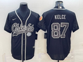 Men's Kansas City Chiefs Travis Kelce #87 Black RFLCTV Limited Jersey1 Joint Edition