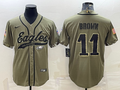 Men's Philadelphia Eagles A.J. Brown #11 Olive 2022 Salute To Service Limited Jersey1 Joint Edition