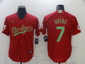 Men's Los Angeles Dodgers Julio Urias #7 Red Replica Baseball Jersey1