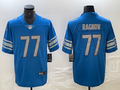 Men's Detroit Lions Frank Ragnow #77 Blue Player Game Jersey1
