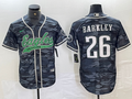 Men's Philadelphia Eagles Saquon Barkley #26 Grey Camouflage Game Jersey1 Joint Edition