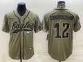 Men's Philadelphia Eagles Randall Cunningham #12 Olive 2022 Salute To Service Limited Jersey1 Joint Edition