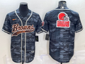 Men's Cleveland Browns Grey Camouflage Game Jersey1
