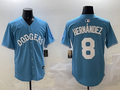 Men's Los Angeles Dodgers Enrique Hernandez #8 Light Blue Limited Player Jersey