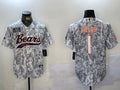 Men's Chicago Bears Justin Fields #1 Arctic Camo 2024 Salute to Service Player Jersey1