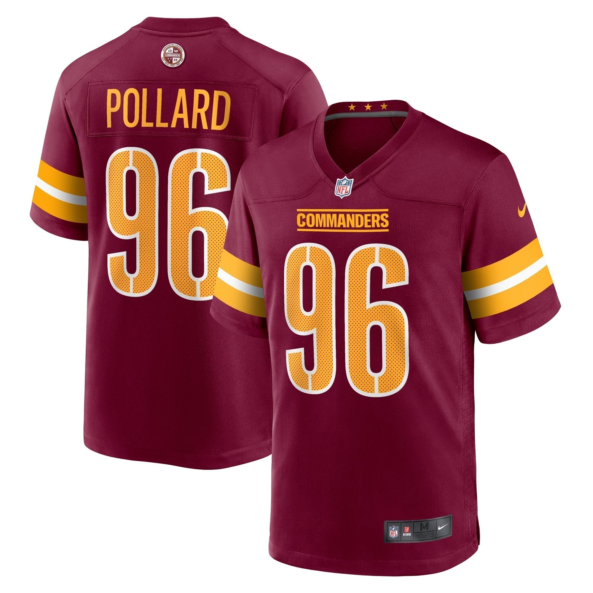 Norell Pollard Washington Commanders Nike  Game Jersey -  Burgundy
